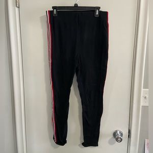 High waisted Black leggings with stripes